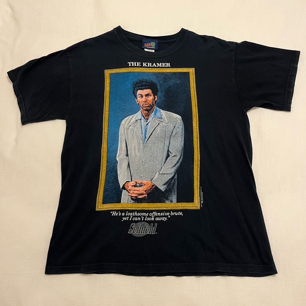 Rare Mens L Vintage All U Activewear 1997 Seinfeld The Kramer TV show tshirt